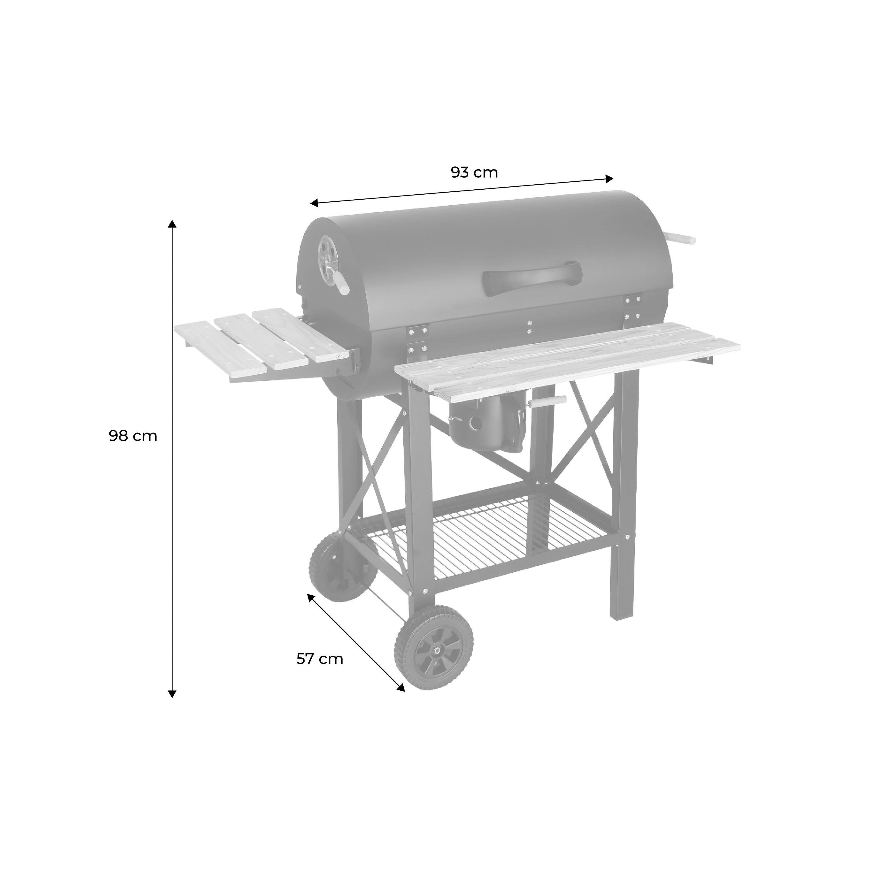 Barbecue americano com fumador a carvão