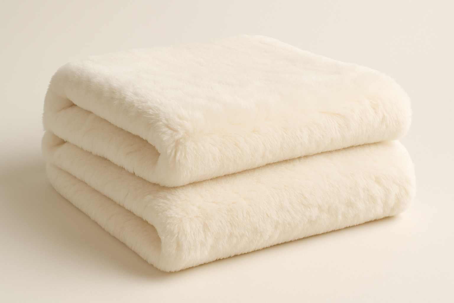Manta de pelúcia creme com pelo alto - sofá de luxo 125x150 cm