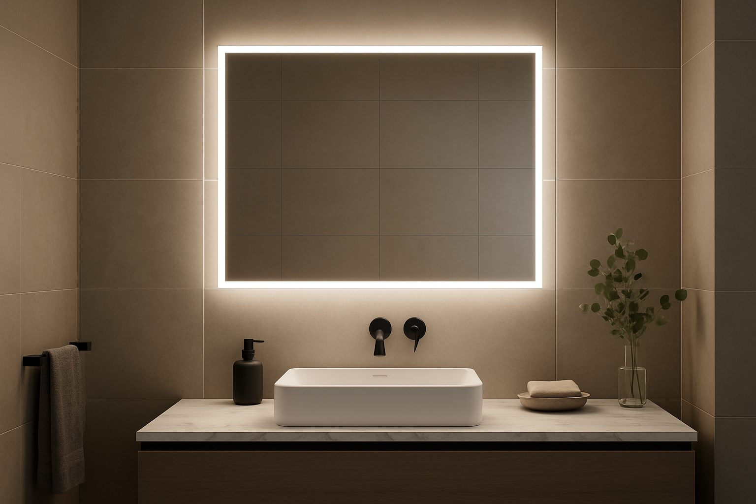 Espelho de Banheiro com LED 60 x 80 cm - Iluminação com toque moderno