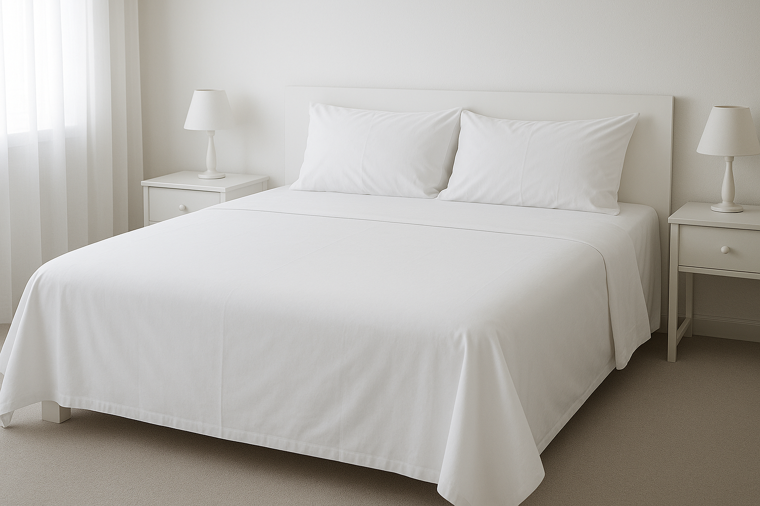 Lençol de Cobrir Casal Branco em Algodão - 230 x 250 cm