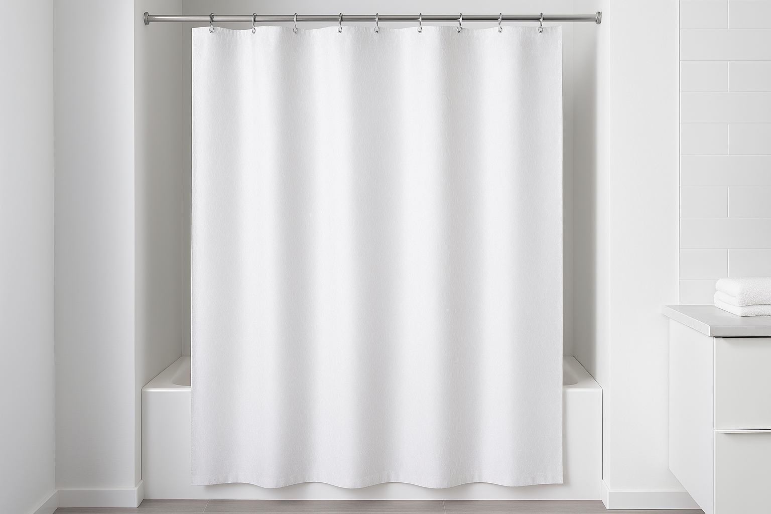 Cortina para Box Impermeável Branca - 180x200cm Anti-Mofo
