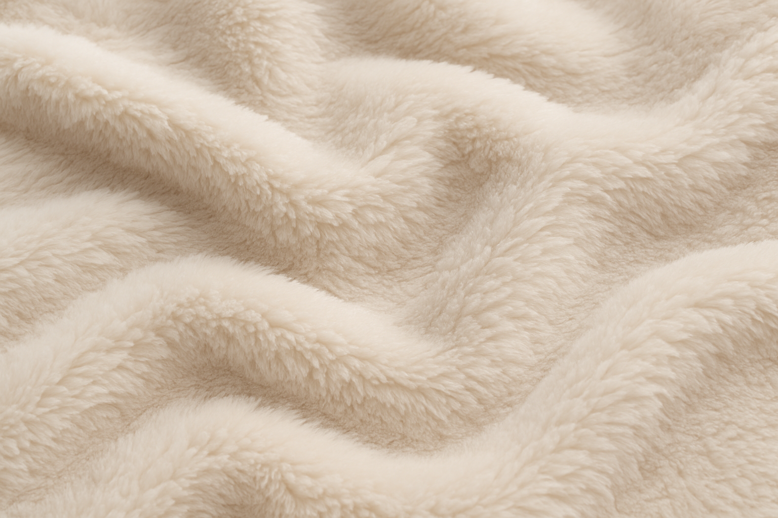 Manta de pelúcia creme com pelo alto - sofá de luxo 125x150 cm