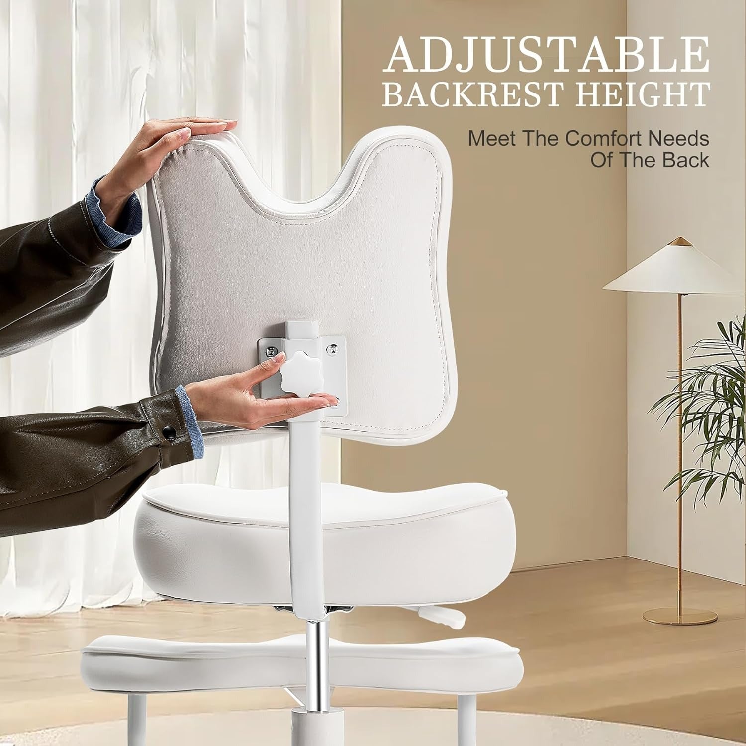Cadeira ergonômica com pernas cruzadas para o escritório em casa