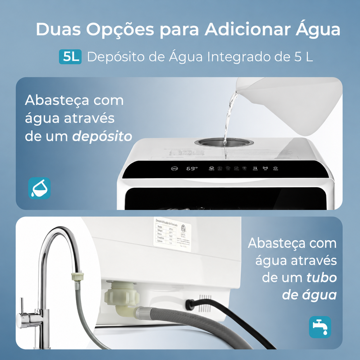 Máquina de Lavar Loiça Portátil de Bancada 5 Litros