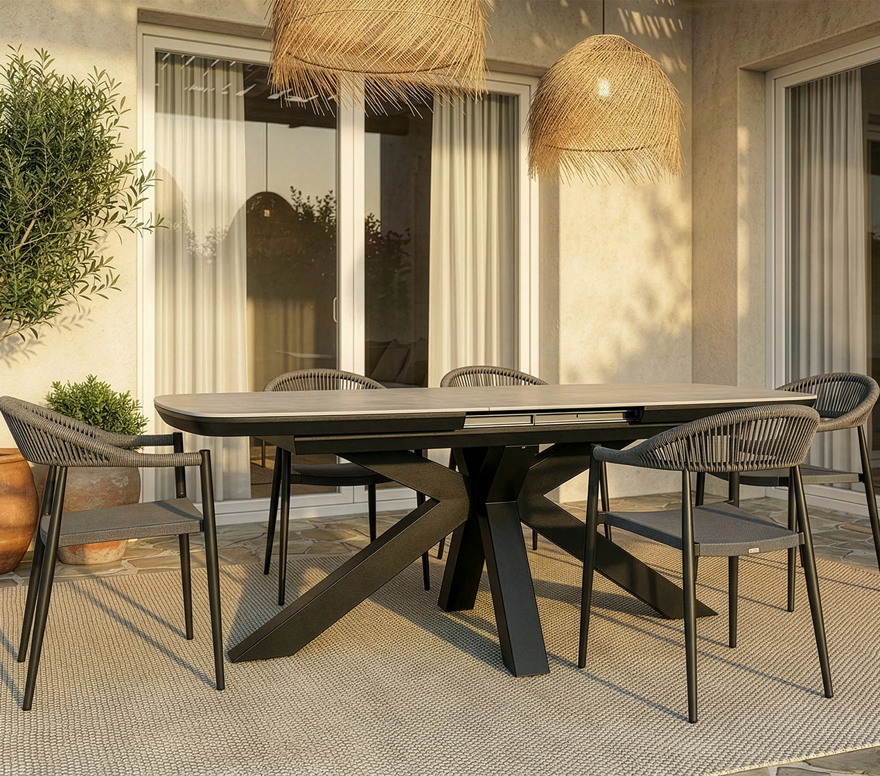 Mesa Extensível 4-6 Lugares 180-220x76cm ARCÃO