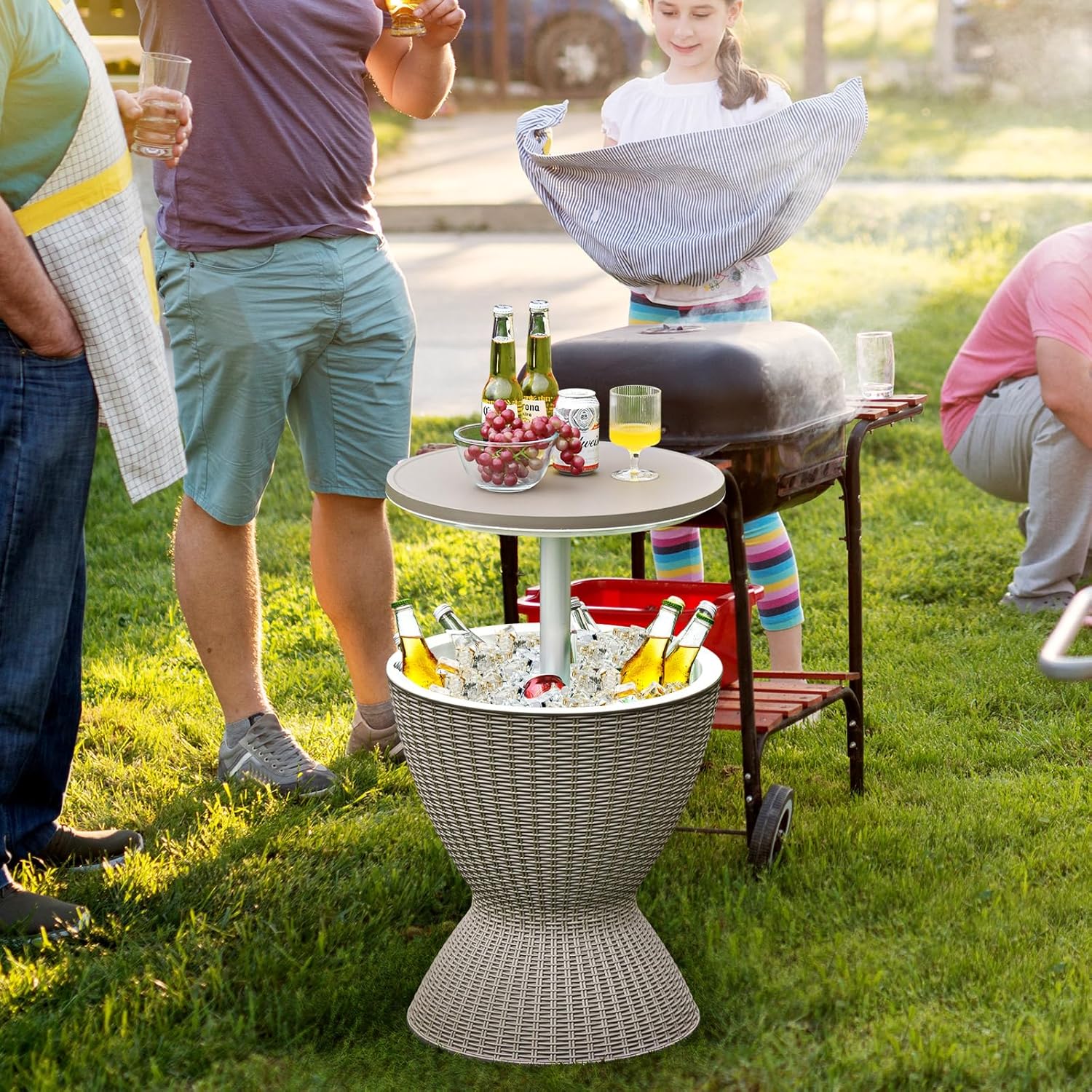 Mesa Cooler 3 em 1 com Balde Térmico para Bebidas 40L