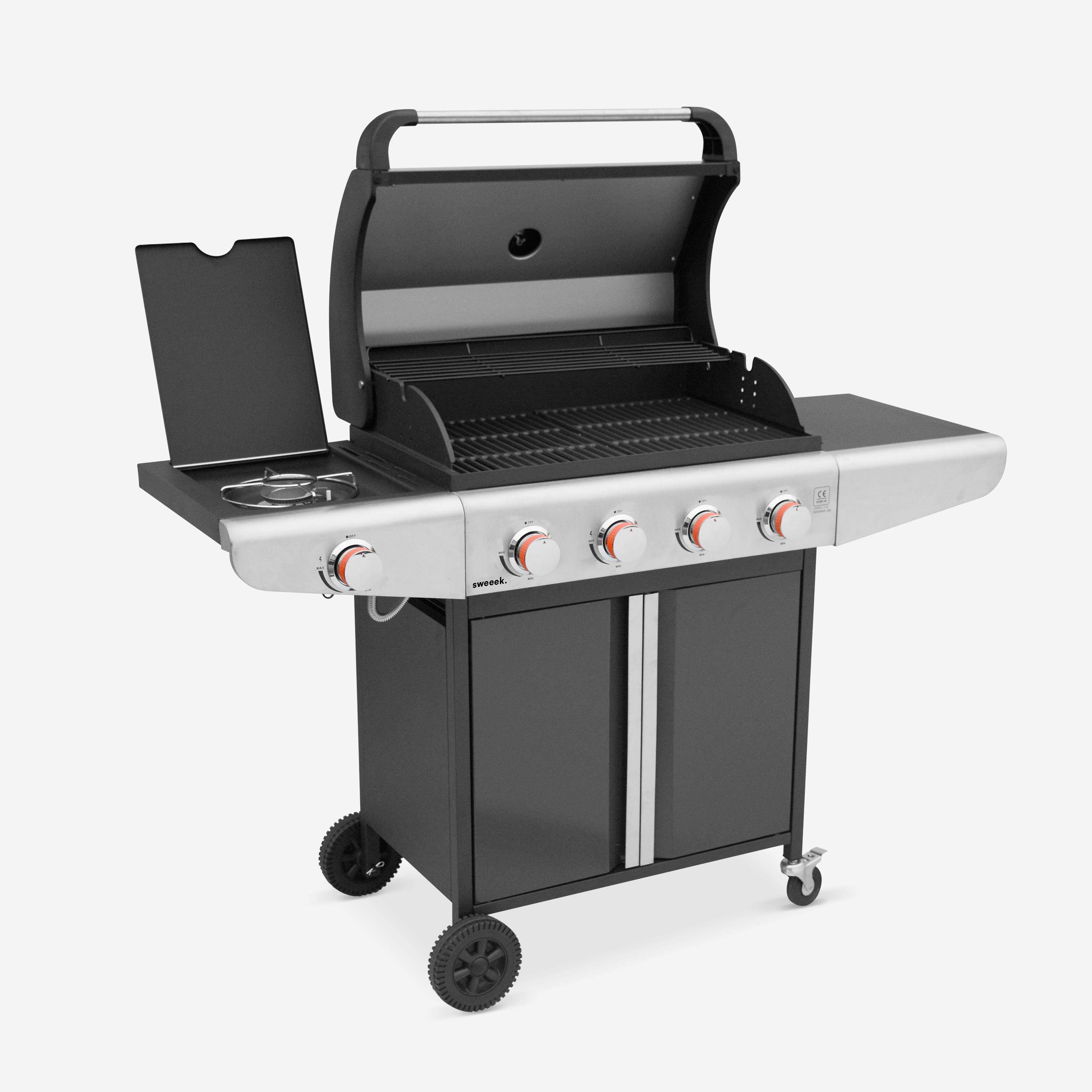 Barbecue a gás de 5 queimadores com 1 fogo lateral
