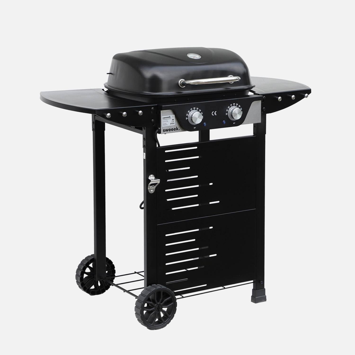 Churrasqueira elétrica 2 queimadores, aço esmaltado de 2300W