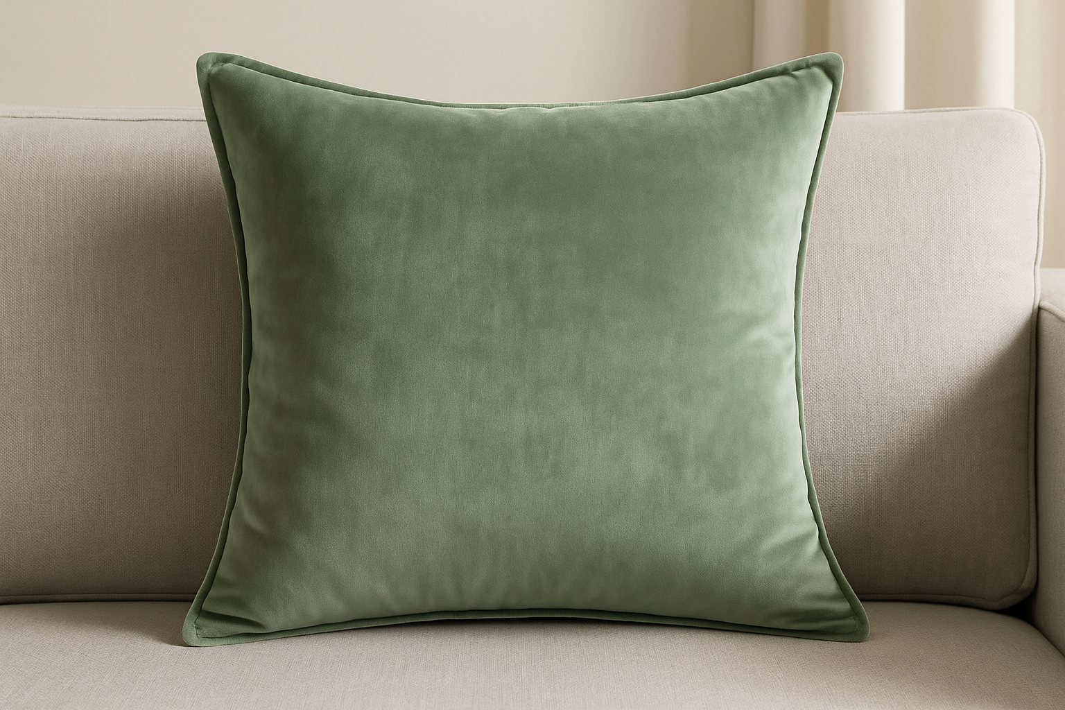 Almofada Decorativa Verde Sálvia Veludo - 45x45cm
