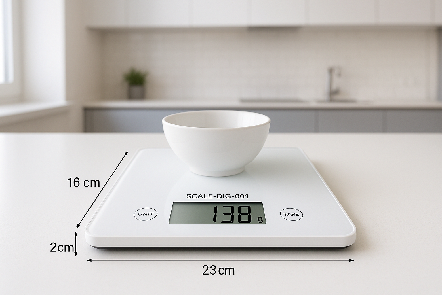 Balança Digital de Cozinha com Vidro Temperado LCD 5 kg