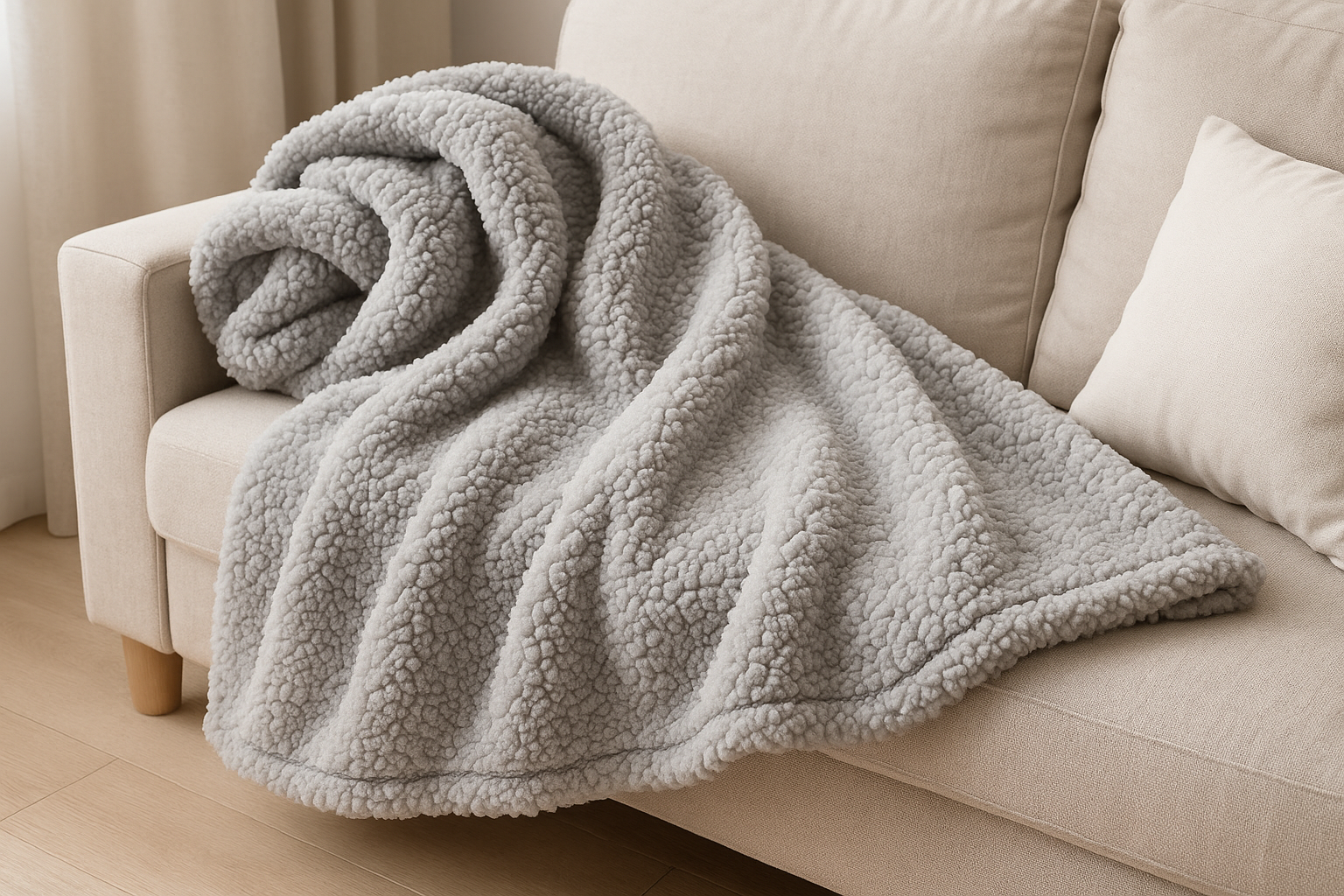 Manta Sherpa Cinza 150 x 200 cm - Super macia