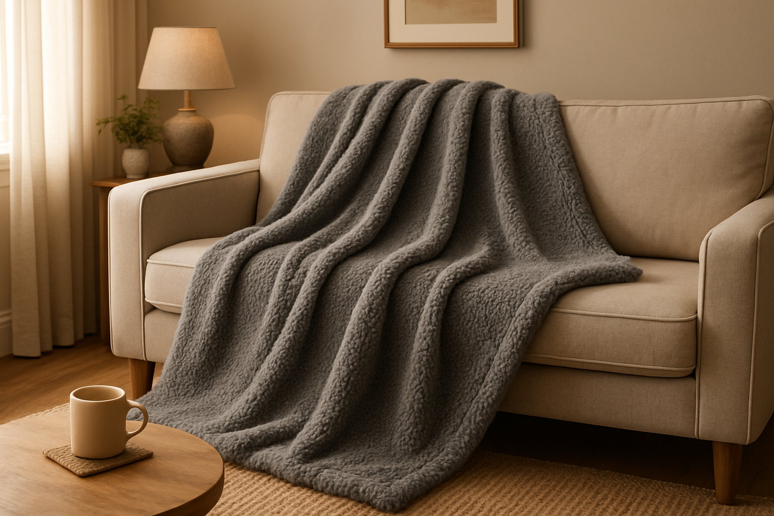 Manta Sherpa Cinza 150 x 200 cm - Super macia
