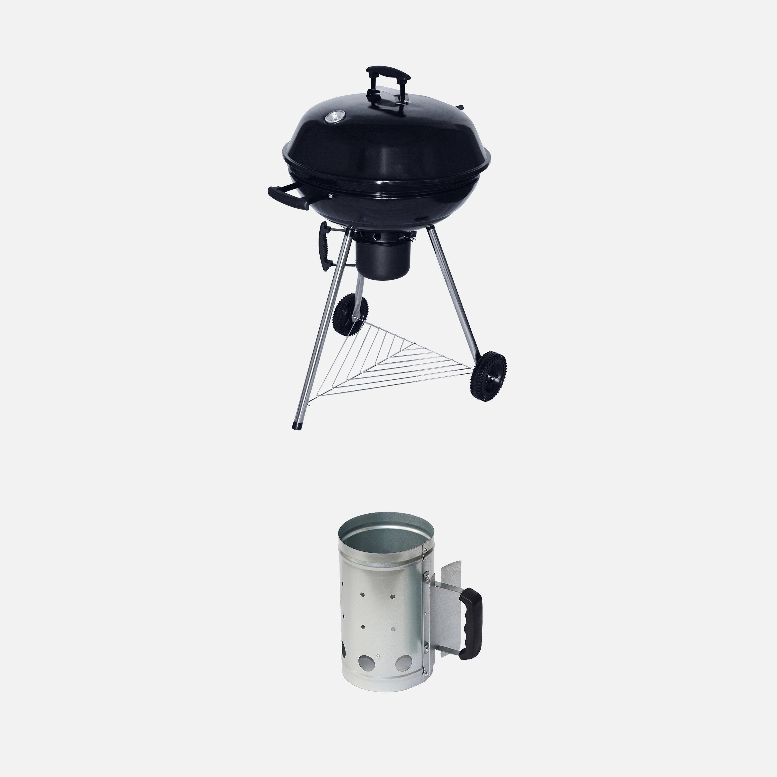 Churrasqueira de carvão vegetal com chaminé de iluminação